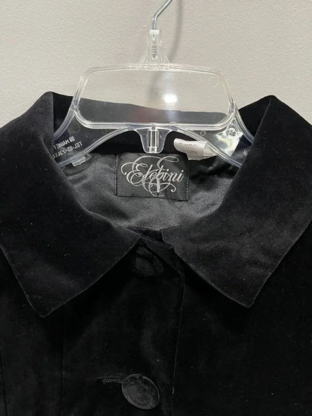Elebini Girls Coat & Cape Set Black Velvet with Trim Size 6 Great Condition